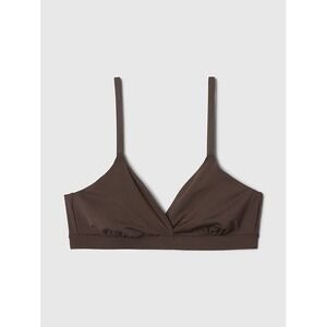 GAP Body Women's SecondSkin Crossover Bralette - Terra Brown - Size Medium